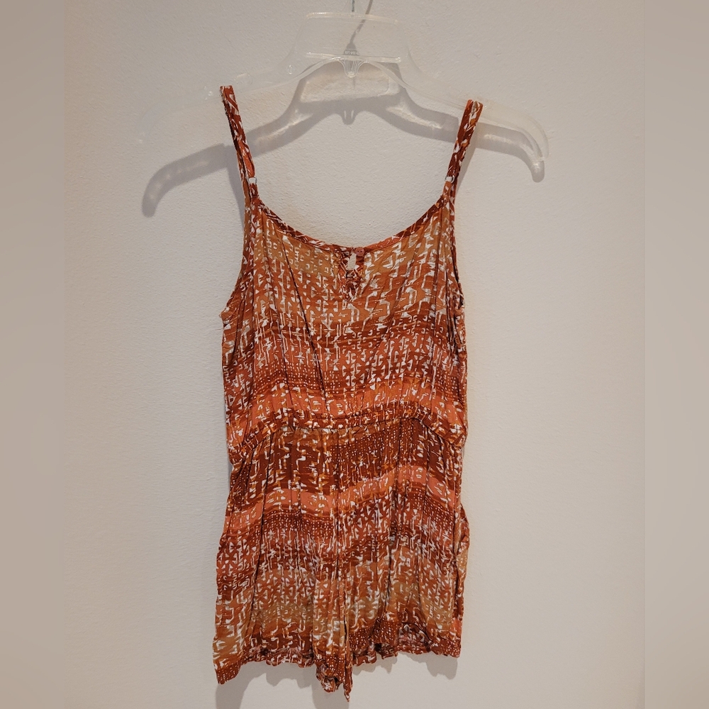 Forever 21 Women's Orange Patterned Romper